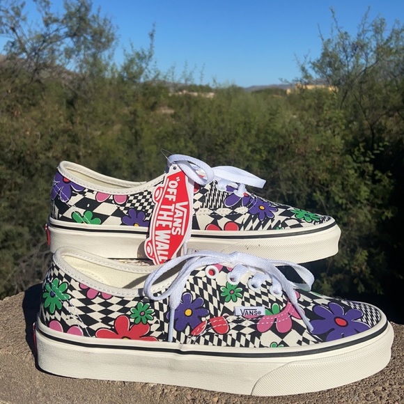 New Retro Vans Authentic 90’s Vintage Colorful FLOWER POWER Low Top Sneakers - Picture 5 of 16